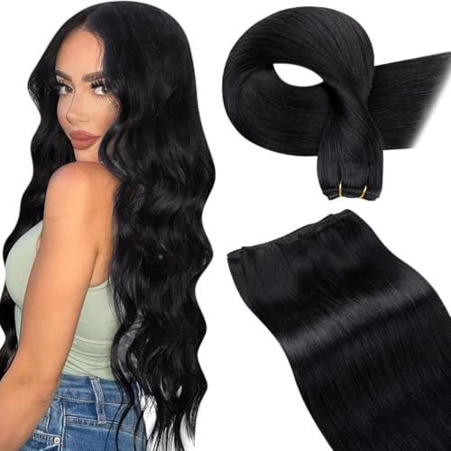 LaaVoo Sew in Hair Extensions Real Human Hair 26 Inch 140g Weft Hair Extensions Long Hair