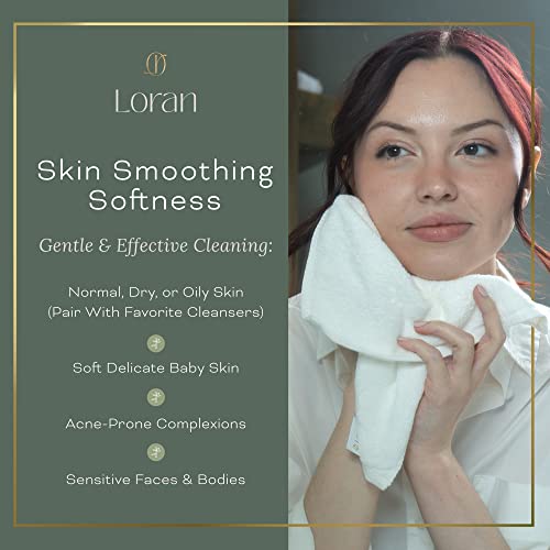 White Washcloths Set of 6 Soft Facial Cloths 10¡± x 10¡± 100% Viscose Derived from Bamboo Spa-Like Feel Silky Face Cloth for Skin Cleansing