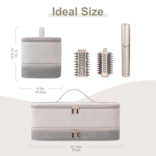 Travel Carrying Case for Dyson Shark Flexstyle Revlon Hair Dryer Airwrap, Double-Layer Dyson Airwrap Travel Case, Portable Shark Hair Tools Storage Bag for Airwrap Styler and Attachments