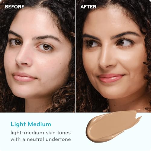 p?rlisse Ageless Glow Serum BB Cream SPF 40 - Glow BB Cream with SPF Enriched with Bakuchiol & Vitamin C to Help Improve Firmness & Reduce Wrinkles for Dewy Skin - Light Medium (1.4 oz)