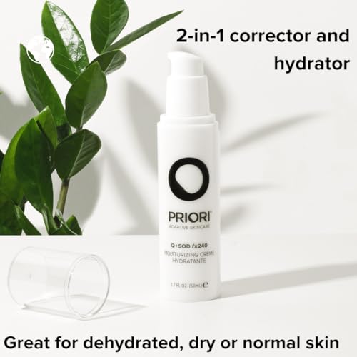 PRIORI Skincare Moisturizing Creme with CoQ10 Advanced Age Defying Hydrating Face Cream for Women and Men 24 Hr Moisturizer Lactic Acid, Retinol, Antioxidant Protection 1.7 fl oz
