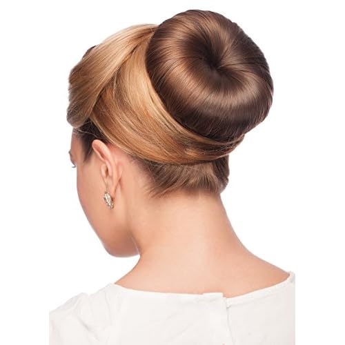 Beaute Galleria Hair Donut Bun Maker Ring Style Mesh Chignon Ballet Sock Bun (X-Large, Black)