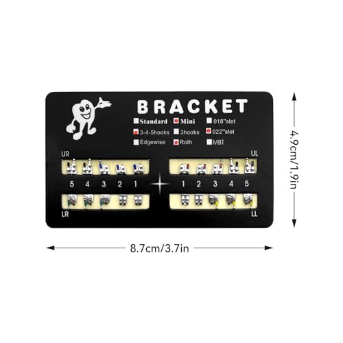 200pcs/Pack 022 Slot Bondable with Hook on 345 Teeth Model Mini Roth Brackets Roth,10 pieces per pack 20 pieces per pack.