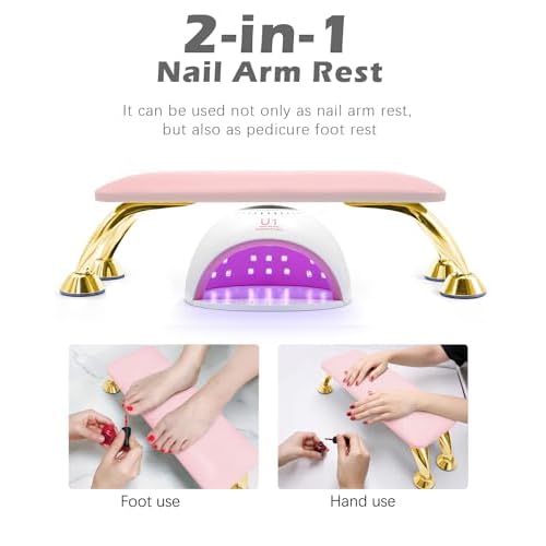 Arm Rest for Nails, Largest Nail Arm Rest Hand Rest for Nails Tech, Non-slip Manicure Hand Rest Pillow, Made of Real Microfiber Leather