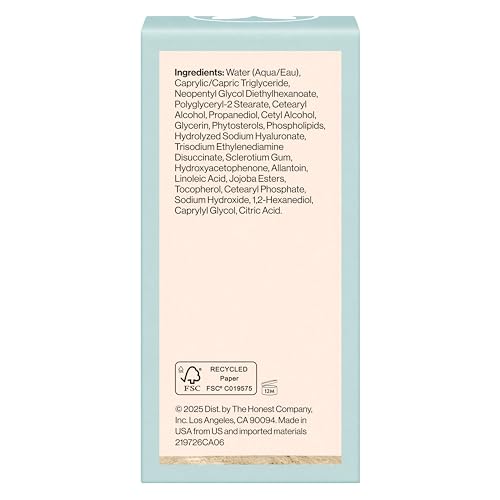 Honest Beauty Sensitive Skin Daily Calm Lightweight Moisturizer | Reduces Redness, Hydrates, + Calms Skin | Hypoallergenic, Fragrance Free, Vegan | 1.7 fl oz
