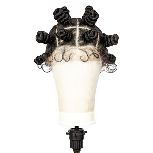 Bantu Knots Wig Braided Wigs for Black Women Transparent HD Full Lace Knotless Box Braided Wig Loc Wig Synthetic Lace Front Braided Wigs with Baby Hair Handmade Faux Locs Wig