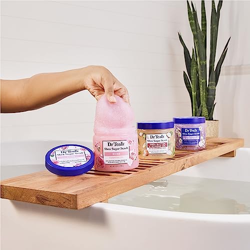 Dr Teal's Shea Sugar Body Scrub, Shea Butter with Almond Oil & Essential Oils, 19 oz (Pack of 3)
