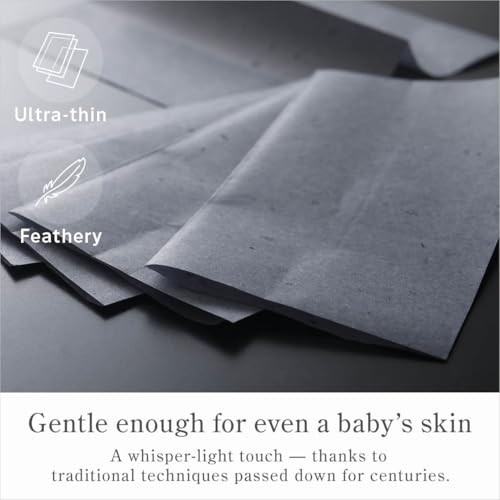 Oil Blotting Paper 100 Sheets,pack of 1 ? Natural Black Charcoal Facial Tissues with Premium Washi Japanese Paper, Portable Easy Dispensing, Made in Japan, Skin-Care & Makeup Essential