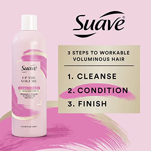 Suave+ Pink Up The Volume Volumizing Conditioner For Volumized Hair Volumizing Volume Conditioner With Amino Acid Complex 16.5oz
