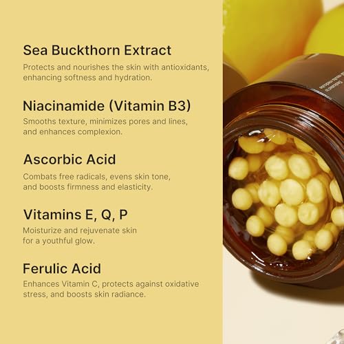 medicube Deep Vitamin C Golden Capsule Face Moisturizer - Liposome Capsules For Wrinkles, Skin Radiance - Transparent Gel for Glow Hydration - Korean Skin Care 1.94 oz
