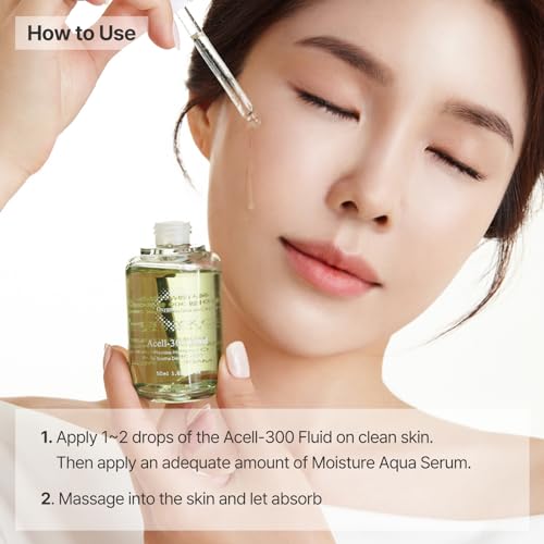 OxygenCeuticals Acell Moisture Kit ? Acell-300 Fluid 30ml + Moisture Aqua Serum 30ml, Lightweight Hydrating Ampoule & Serum Duo for Moisture Balance & Sensitive Skin