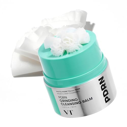 VT COSMETICS PDRN Grinding Cleansing Balm, Makeup Remover, Vegan PDRN, Gentle Exfoliator, Hydrating & Nourishing, Korean Skincare 1.69 fl oz / 50 ml
