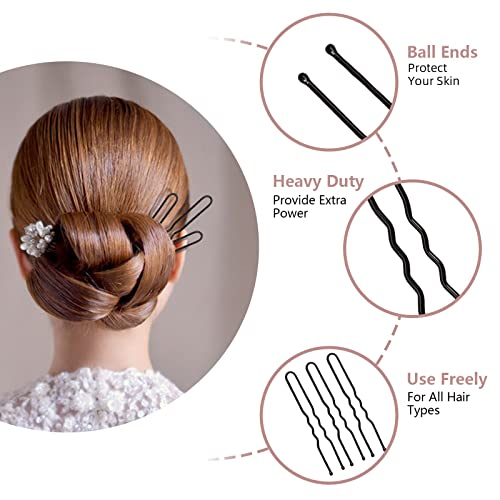 U Shaped Hair Pins for Buns, 100 PCS 2.8" Hair Pins for Women Hair Styling with Thick Hair