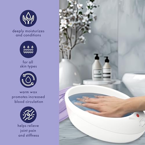 True Glow by Conair Paraffin Bath for Hands and Feet - Moisturizing Treatment With 1lb. Wax - Purple
