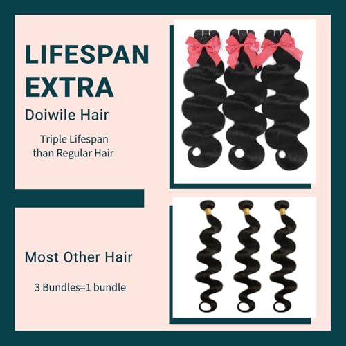 Raw Bundles Human Hair Body Wavy Human Hair Bundles 16 18 20 inch Thick Ends No Tangle Shedding 15A Raw Indian Hair Triple Lifespan 3X