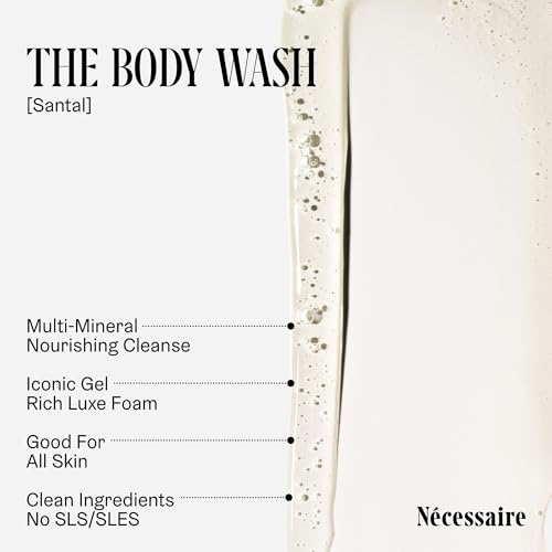 N?cessaire Body Essentials - Skin Care Gift Set For Women + Men - Travel-Size Body Wash, Body Lotion + Deodorant | Dermatologist-Tested. Hypoallergenic | Vegan | Aluminum-Free Deodorant (Santal)