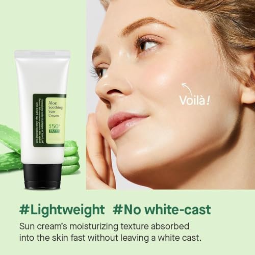 Aloe Soothing Sun Cream SPF50+/ PA+++ | Korean Sunscreen | Sunscreen Korean SPF 50 | (2-Pack)
