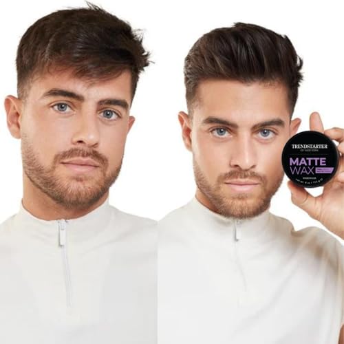 TRENDSTARTER - MATTE WAX (4oz) - Firm Hold - Matte Finish - Water Based All-Day Hold Hair Styling Pomade ? Flake-Free Styling Wax for All Hair Types