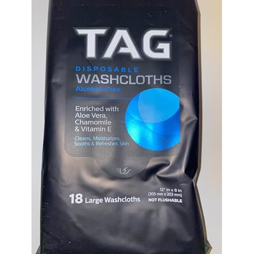 Generic- Tag 2 PACK Disposable Washcloths Alcohol-Free 18 per Pack, 36 total cloths, 12" x 8", Enriched with Aloe Vera, Chamomile, & Vitamin E. Not Flushable