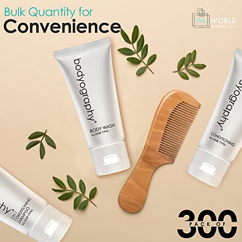 World Amenities - Bodyography blanc- Bulk Body Wash | 300 Count, 1.4oz | Vanilla White Tea, Mini Travel Size Toiletries (100% Recyclable Tube with Flip Top Cap) Hotel Amenities.