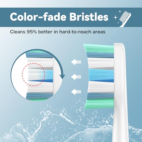 Replacement Toothbrush Heads Compatible with Philips Sonicare Replacement Brush Heads with Protective Cover Soft Dupont Bristles Electric Toothbrush Replacement Heads for Oral Health, 8 Pack