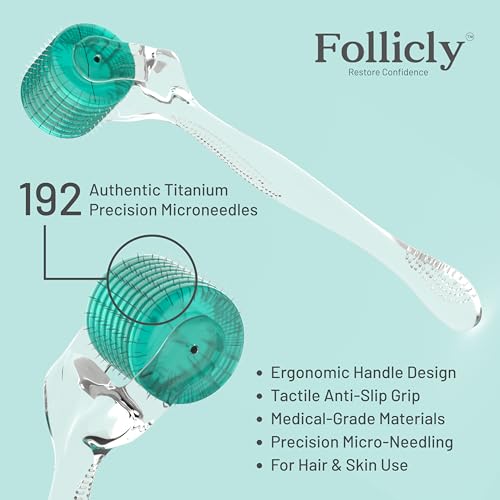 Derma Roller for Men and Women ? Professional Microneedling Tool for Hair, Skin & Face ? 192 Authentic Titanium Microneedles ? Premium At Home Care ? Includes Free Storage Case