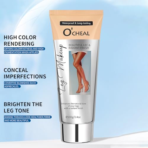 Leg Makeup Concealer, Leg Cream Waterproof Flawless Body Foundation Cream, Skin Tattoo Scars Concealer, Suitable for Natural, Healthy Skin Tones 100g