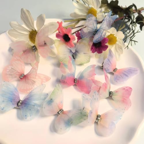 Hair Decoration Butterfly Clip-Moving Butterfly Hair Clips for Girls (Colorful A-10PCS)