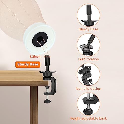 22 Inch Canvas Wig Head Mannequin Head With 63in Tripod Stand, Manikin Canvas Head Set for Wigs Making Display Styling with Tripod Table Clamp Wig Caps Pins Set Hair Brush, Clips(Beige)