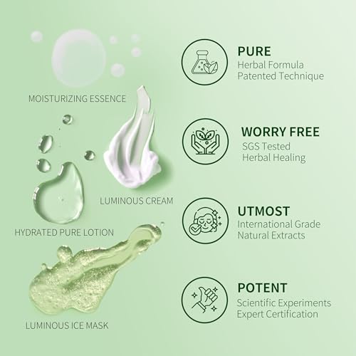 Luminous Ice Facial Mask, Hydrating Gel for Sensitive Skin, Herbal-Infused Formula with Centella Asiatica, Astragalus, Ginseng & Osmanthus, 1.69 fl. oz