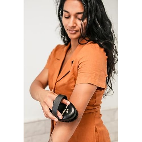 Ionic Copper Dry Brushing Body Brush for Lymphatic Drainage, Exfoliating Body Dry Brush for Radiant Skin, Dry Skin Brush for Cellulite, Blood Circulation Improvement, Reduce Stress