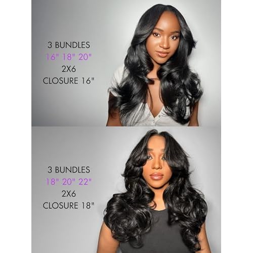 LUVME Human Hair Bundles 14 16 18 Inch Body Wave 12A 100% Unprocessed Brazilian Virgin Hair Weave 3 Bundles Deals Natural Black