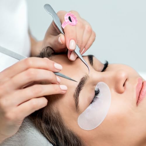 100 Pcs Glue Rings for Eyelash Extensions,Disposable Ring for Lashes Cute Lash Glues Holder Ring Glues Cup Glue Rings,Use for Eyelash Extension Supplies(Rotundity Pink)