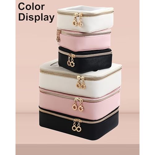 Small Clear Makeup Bag for Purse, Cute Mini Clear Cosmetic Bag Case Organizer, TSA Approved Square Small Makeup Case Pouch with Zipper, Car Travel Purse Essentials for Women (Pink, S)