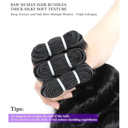 FASHION PLUS Raw Human Hair Bundles, Loose Deep Wave Bundles Human Hair 16 Inch Loose Wave Bundles Human Hair Real Raw Bundles Thick and Soft, Triple Lifespan 1 Bundle