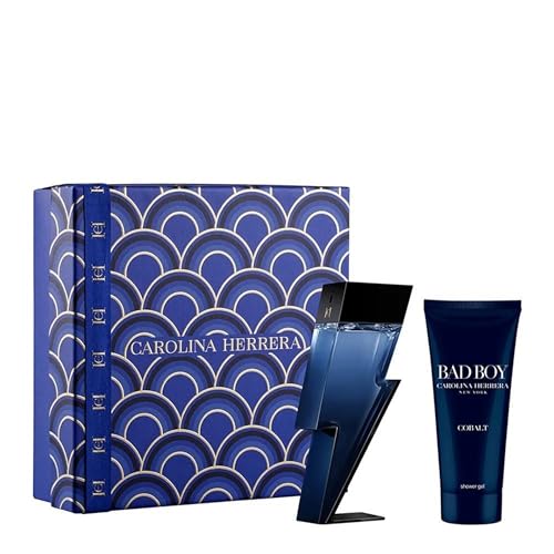 Carolina Herrera Bad Boy Cobalt 2-Piece Set for Men, (3.4 Oz Eau De Parfum Spray + 3.4 Oz Shower Gel)