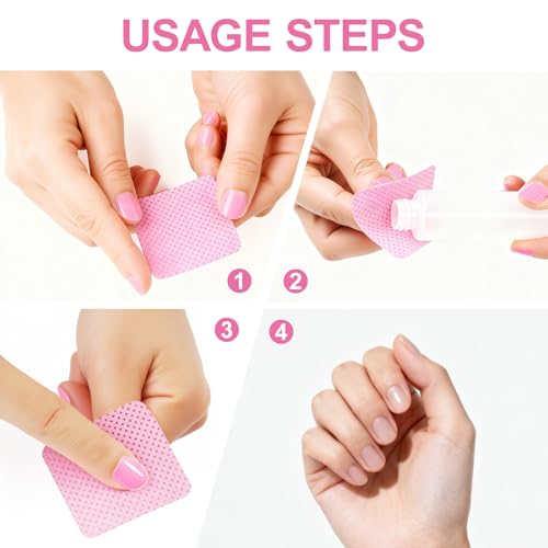 1800Pcs Lint Free Nail Wipes, Pink No Lint Nail Wipes for Gel Nails Lint Free Polish Remover, Wipe Off Eyelash Extension Glue, Nail Cleaning Pad Supplies