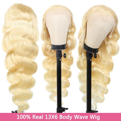 32 Inch Body Wave Blonde Wig Human Hair 200% Density 13X6 613 Lace Front Wig Human Hair Long 13X6 HD Blonde Lace Front Wigs Pre Plucked Glueless Wigs With Baby Hairs