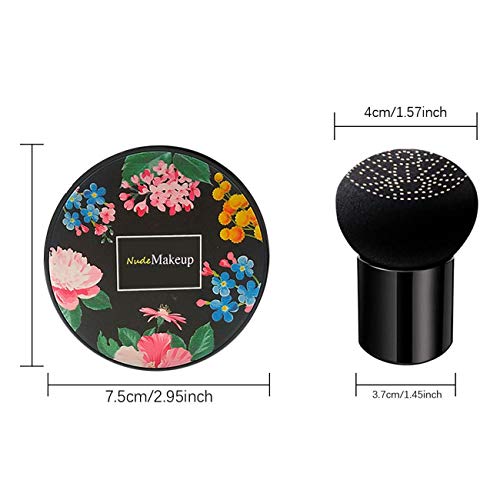 2 Pack Mushroom Head Air Cushion BB Cream, Concealer Lasting Nude Makeup Moisturizing Brightening Pigment CC Liquid Foundation