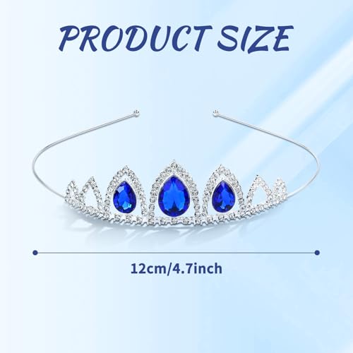inSowni 8 Pieces Silver Metal Sparkly Waterdrop Rhinestone Princess Crown Headbands Tiaras Wedding Birthday Party Prom Headpieces for Women Brides Bridesmaids