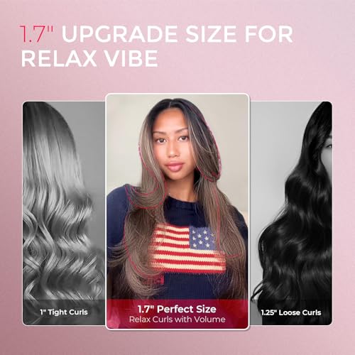 TYMO 2.0 Thermal Brush Curling Brush - STYLUX 1.7" Blowout Volumizer with Flexi-Fit for Hair Straightening, Heated Round Styler Tool, Hair Straightener and Curler 2 in 1, Dual Voltage & Light, Gold
