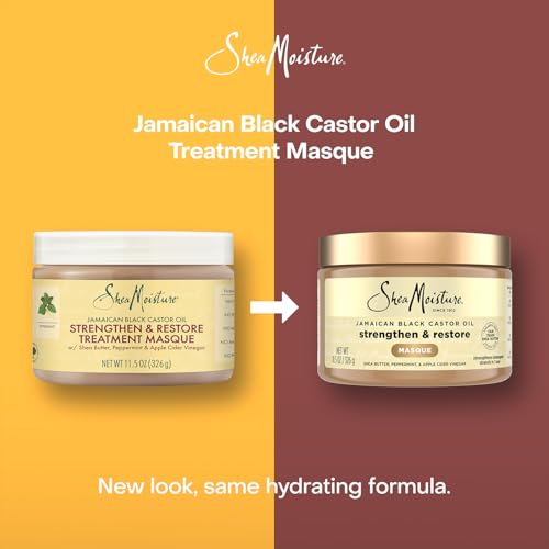 SheaMoisture Curly Hair Products, Jamaican Black Castor Oil Strengthen & Restore Treatment Masque, Paraben Free Moisturizer Hair Mask for Healthy Hair Growth