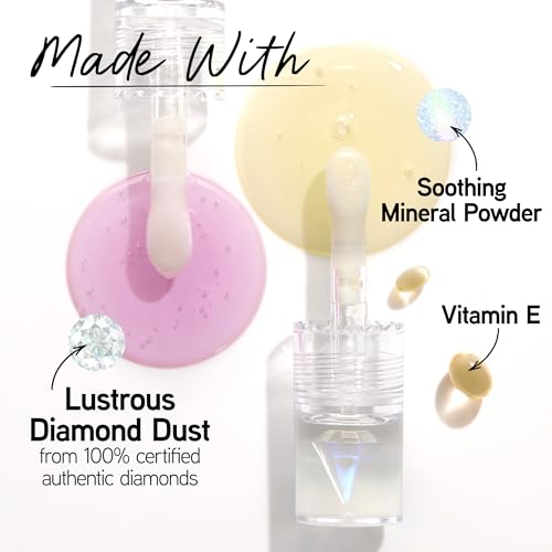 Physicians Formula Mineral Wear Diamond Lip Oil, High-Shine Serum Hybrid with Diamond Dust, Vitamin E, & Mineral Powder, Talc-Free, Cruelty-Free, & Vegan - Pink Diamond
