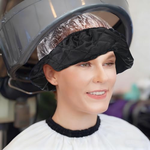 Hair Dryer Heat Shield with 10 Disposable Plastic Hoods, Black