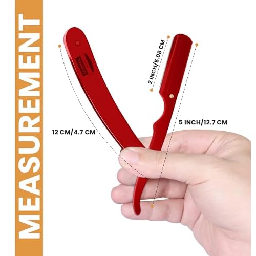 Utopia Care Professional Straight Razor for Men, Barber Straight Edge Razor Safety with 100 Pack Blades, Red