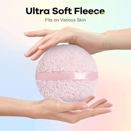 Large Body Powder Puff for Dusting Powder, Women Powder Puff with Gorgeous Storage Container for Bath