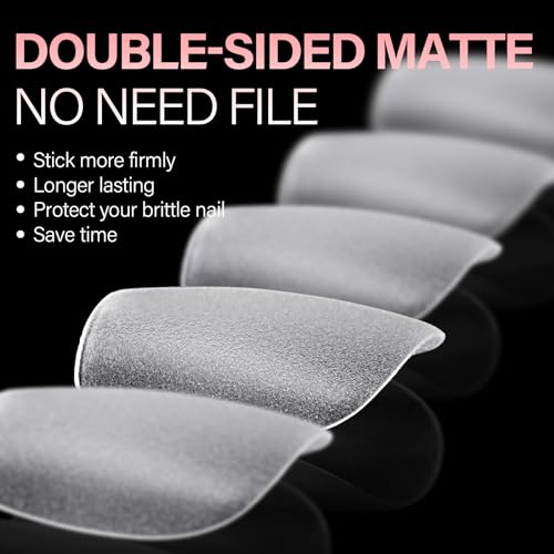 AILLSA Extra Short Coffin Nail Tips 15 Sizes Options Gel Nails Tips Full Cover Matte Prefiled Coffin Nails Tip Clear Soft Fake Nail Tip 240PCS with Storage Box