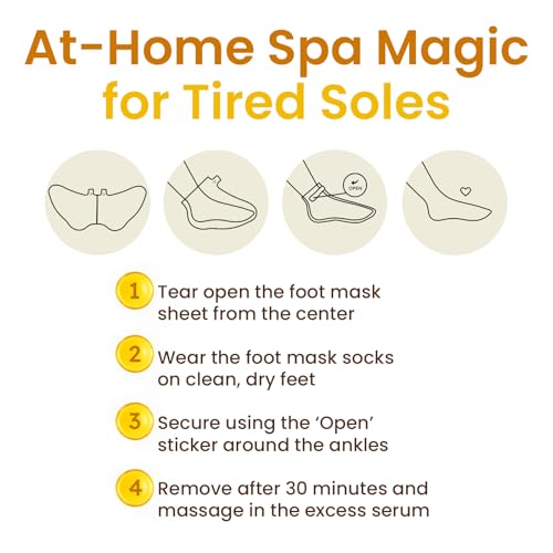 Hydrating Foot Mask for Dry Cracked Feet, Restoring & Hydrating Socks with Shea Butter, Jojoba Oil & Vitamin E, Feet Mask For Women & Men Foot Care (6 Pairs)