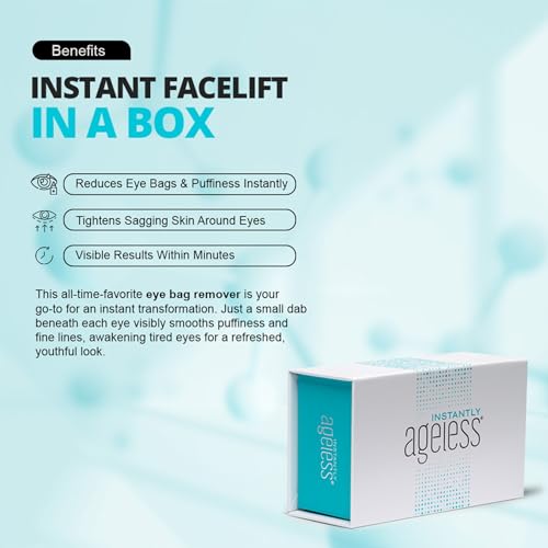 Instantly Ageless Skin Care Trio Bundle ? Instant Face Lift Cream 25-Vial, Beauty Face Moisturizer with Collagen & Vitamin E, Anti Aging Exfoliator Facial Scrub ? Eye Bag Remover for Mature Skin Care