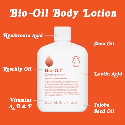 Bio-Oil Moisturizing Body Lotion for Sensitive and Dry Skin, Ultra-Lightweight, Fast Absorbing Moisturizer with Jojoba, Rosehip, Shea Oil and Hyaluronic Acid, Non-Comedogenic, 8.5 Oz